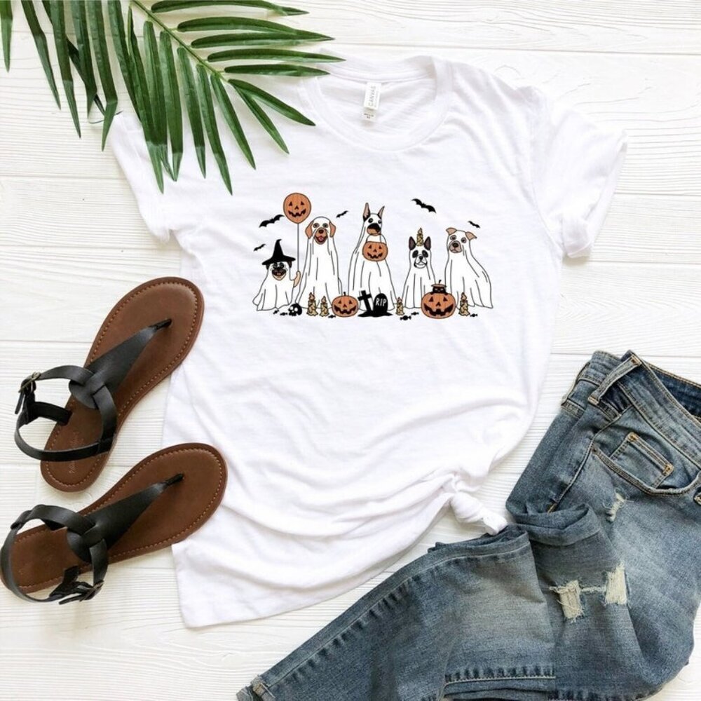 Ghost Dog Halloween Graphic T Shirt